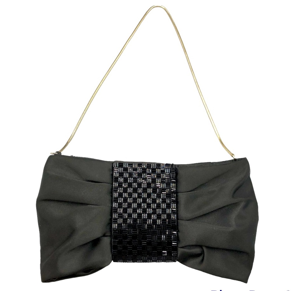 Banana Republic Juliette Black Satin Clutch